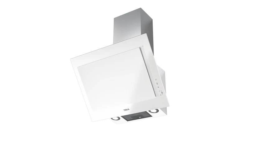 Hota cu design vertical, DVT 68660 TBS WH, 60 cm, sistem de extractie dual