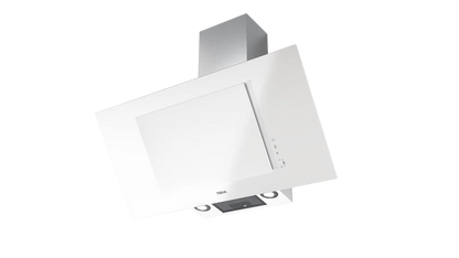 Hota cu design vertical, DVT 98660 TBS WH, 90 cm, sistem de extractie dual