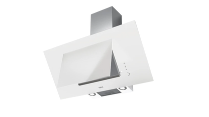 Hota cu design vertical, DVT 98660 TBS WH, 90 cm, sistem de extractie dual