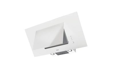 Hota cu design vertical, DVT 98660 TBS WH, 90 cm, sistem de extractie dual