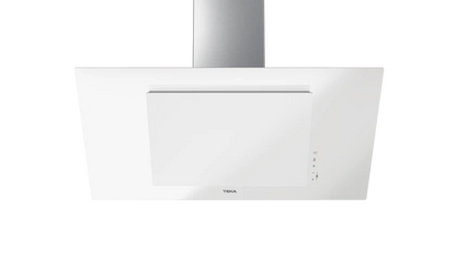 Hota cu design vertical, DVT 98660 TBS WH, 90 cm, sistem de extractie dual