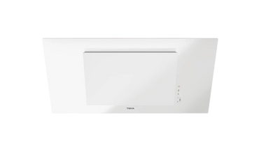 Hota cu design vertical, DVT 98660 TBS WH, 90 cm, sistem de extractie dual