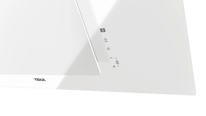 Hota cu design vertical, DVT 98660 TBS WH, 90 cm, sistem de extractie dual