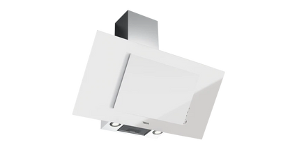 Hota cu design vertical, DVT 98660 TBS WH, 90 cm, sistem de extractie dual