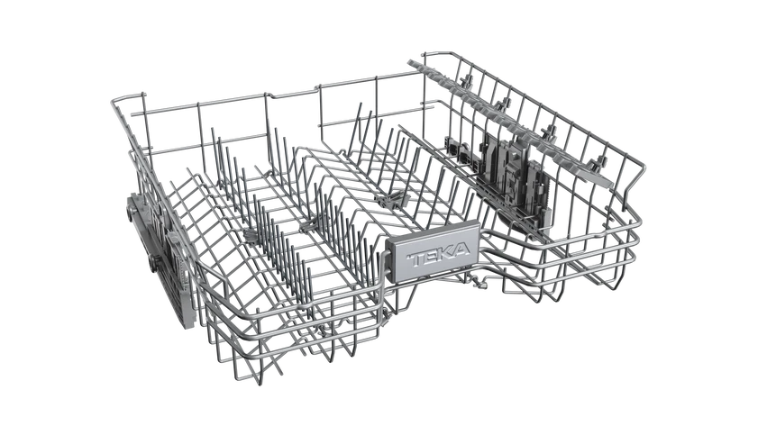 Mașină de spălat vase complet încorporabilă DFI 76950, cu funcţie antibacteriană IonClean, compartiment superior semi-ajustabil pe înălţime şi sistem automat de deschidere,