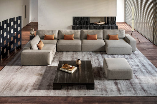 Canapea ADAM,material CARDIFF 018,parte cu 3 locuri si sezlong