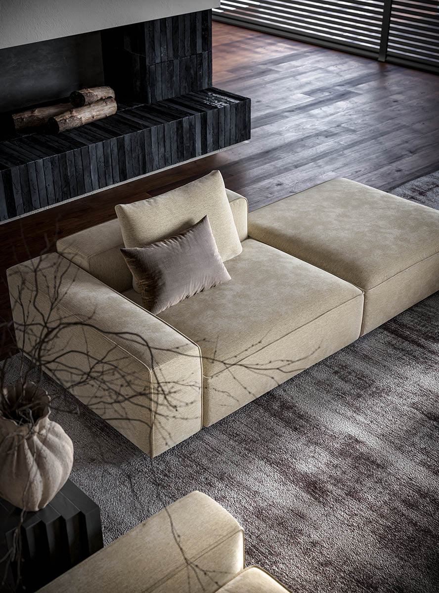 Canapea ADAM,material CARDIFF 018,parte cu 3 locuri si sezlong