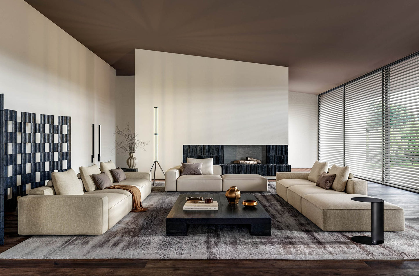 Canapea ADAM,material CARDIFF 018,parte cu 3 locuri si sezlong