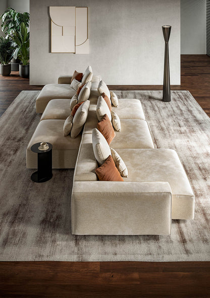 Canapea ADAM,material CARDIFF 018,parte cu 3 locuri si sezlong