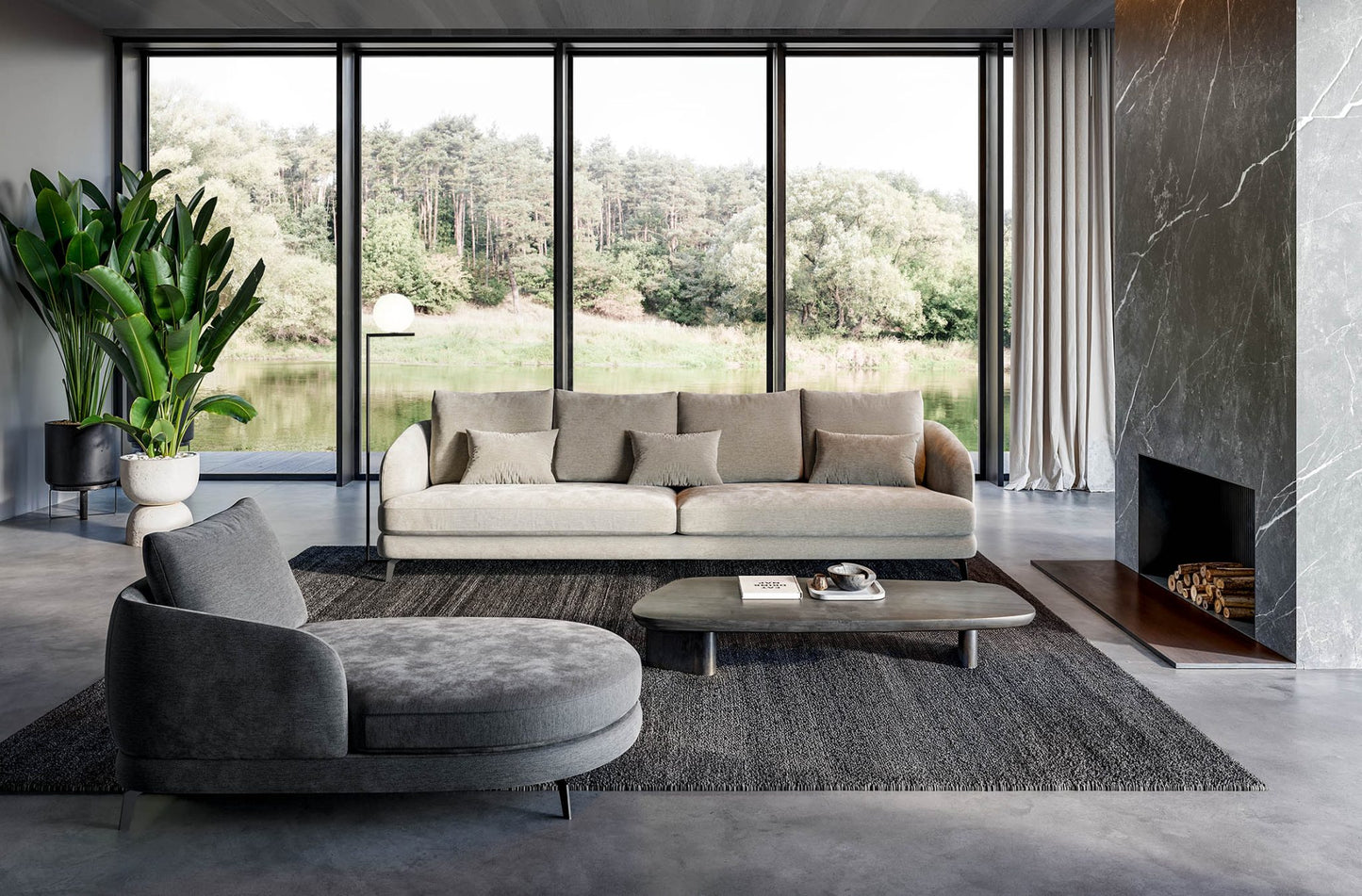 Canapea JAND,material DISCO 033,parte fixa cu 4 locuri