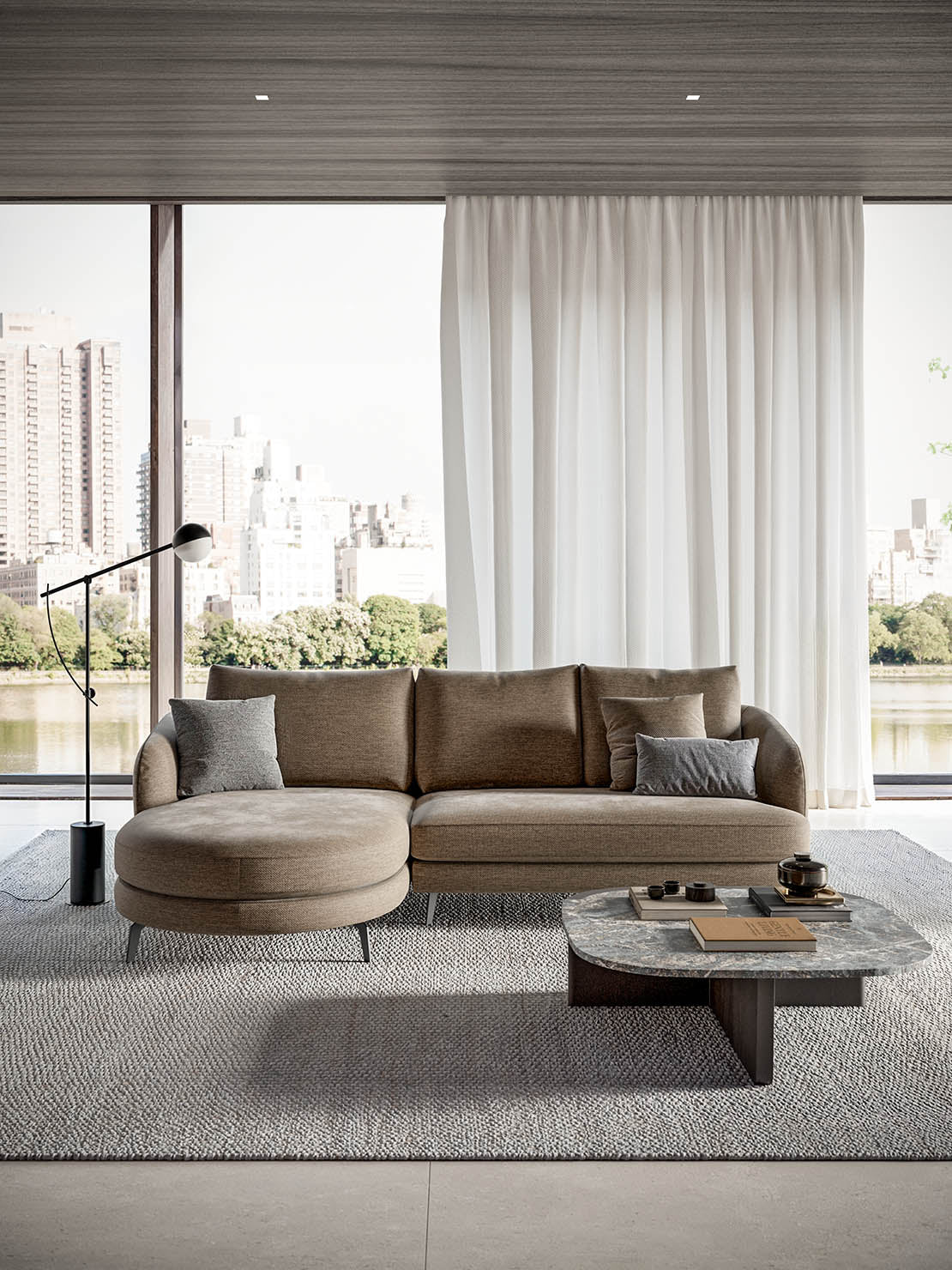 Canapea JAND,material DISCO 033,parte fixa cu 4 locuri