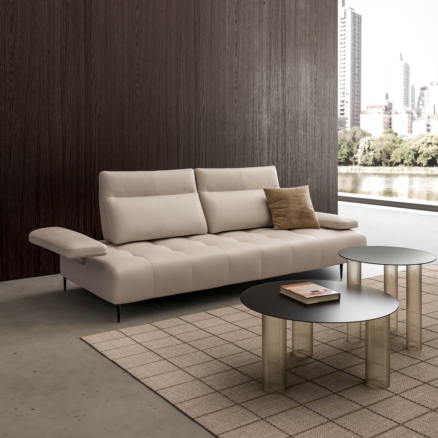 Canapea JOPLIN, material CEDRIC 054 cu 3 sezuturi fixe