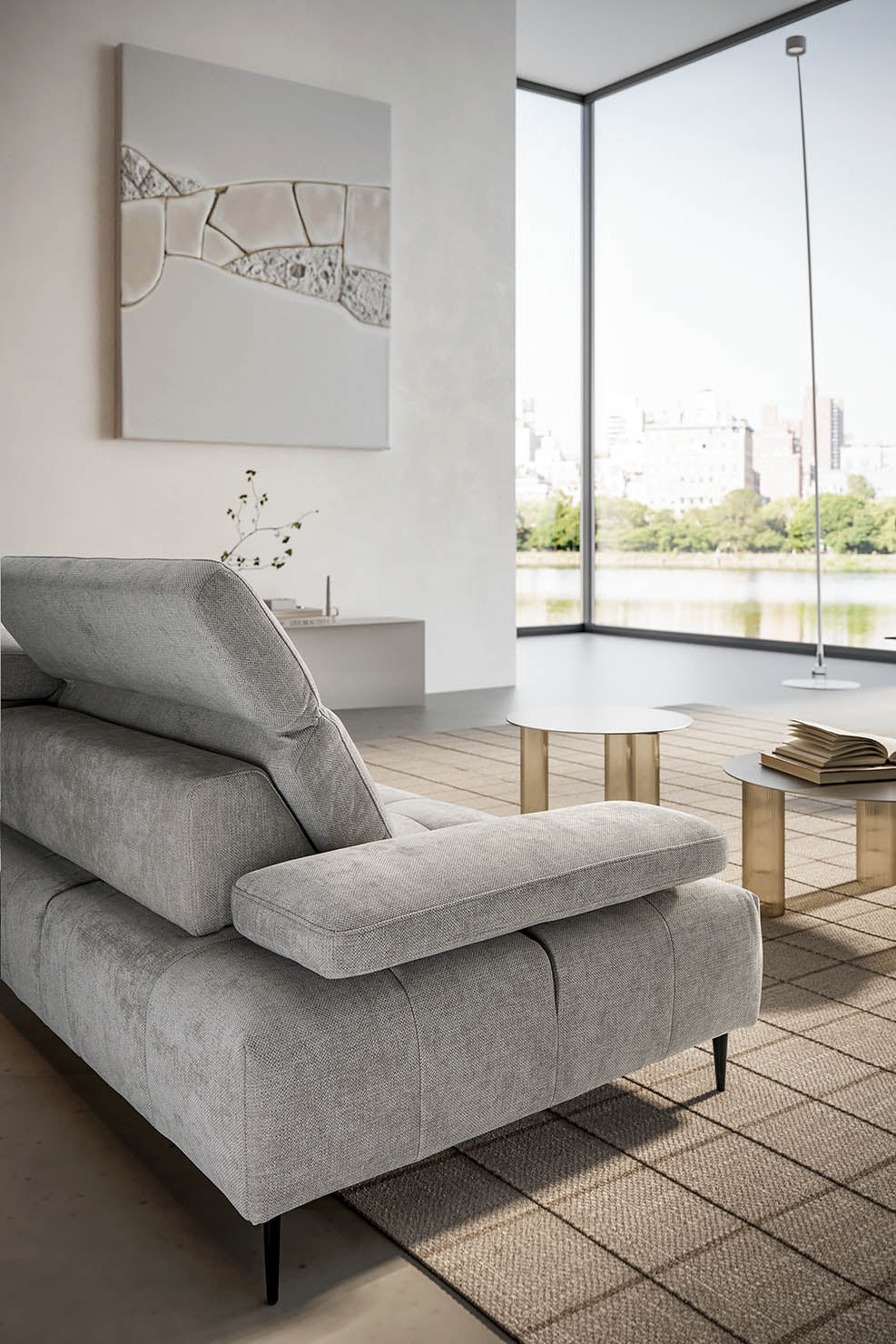 Canapea JOPLIN, material CEDRIC 054 cu 3 sezuturi fixe