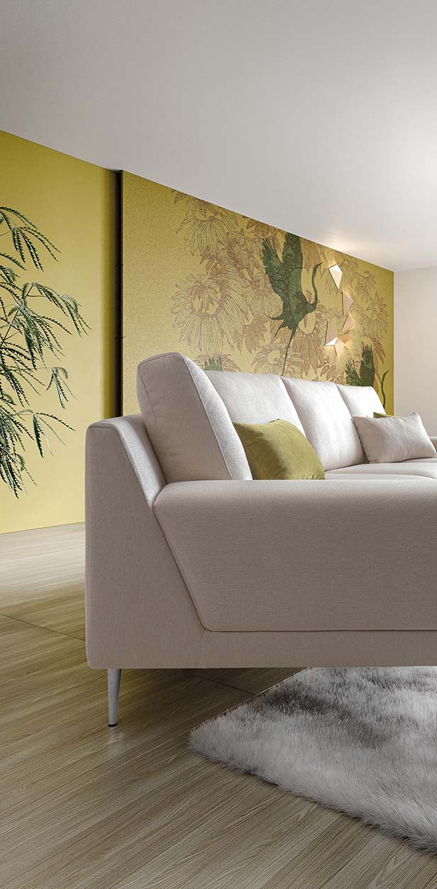 Canapea PONTIA,material CARACAS 003,parte fixa cu 3 locuri si parte la rotund