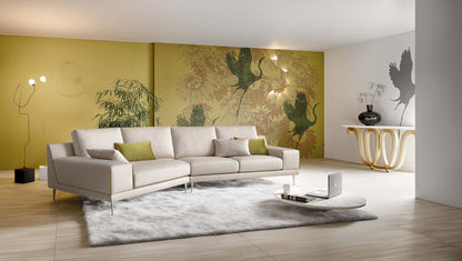 Canapea PONTIA,material CARACAS 003,parte fixa cu 3 locuri si parte la rotund