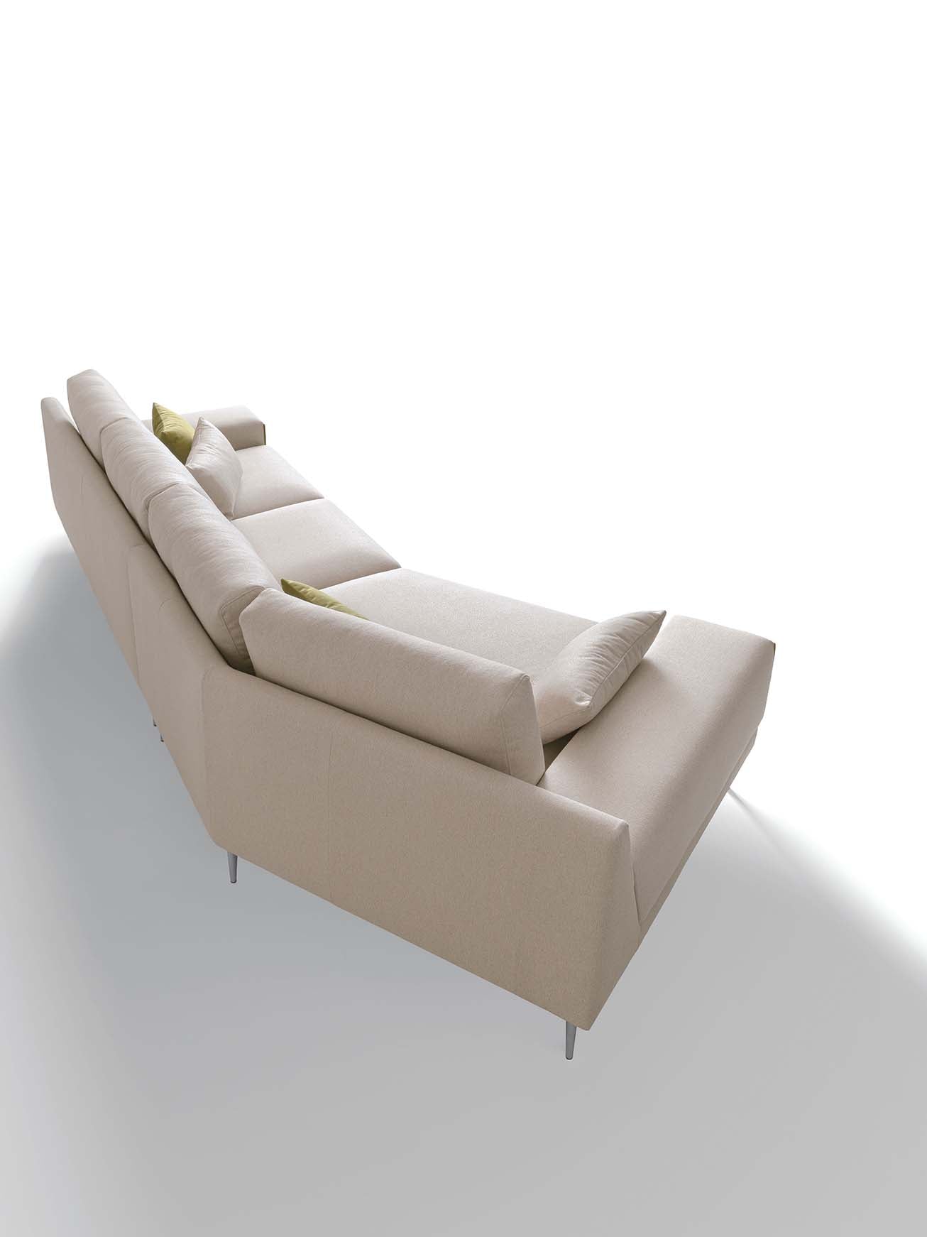 Canapea PONTIA,material CARACAS 003,parte fixa cu 3 locuri si parte la rotund