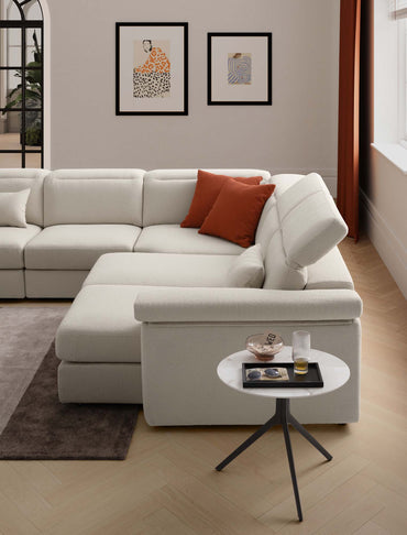 Canapea SWAN, material categoria CARDIFF 003 parte cu 3 sezuturi fixe,  coltul si partea cu 3 sezuturi  fixe