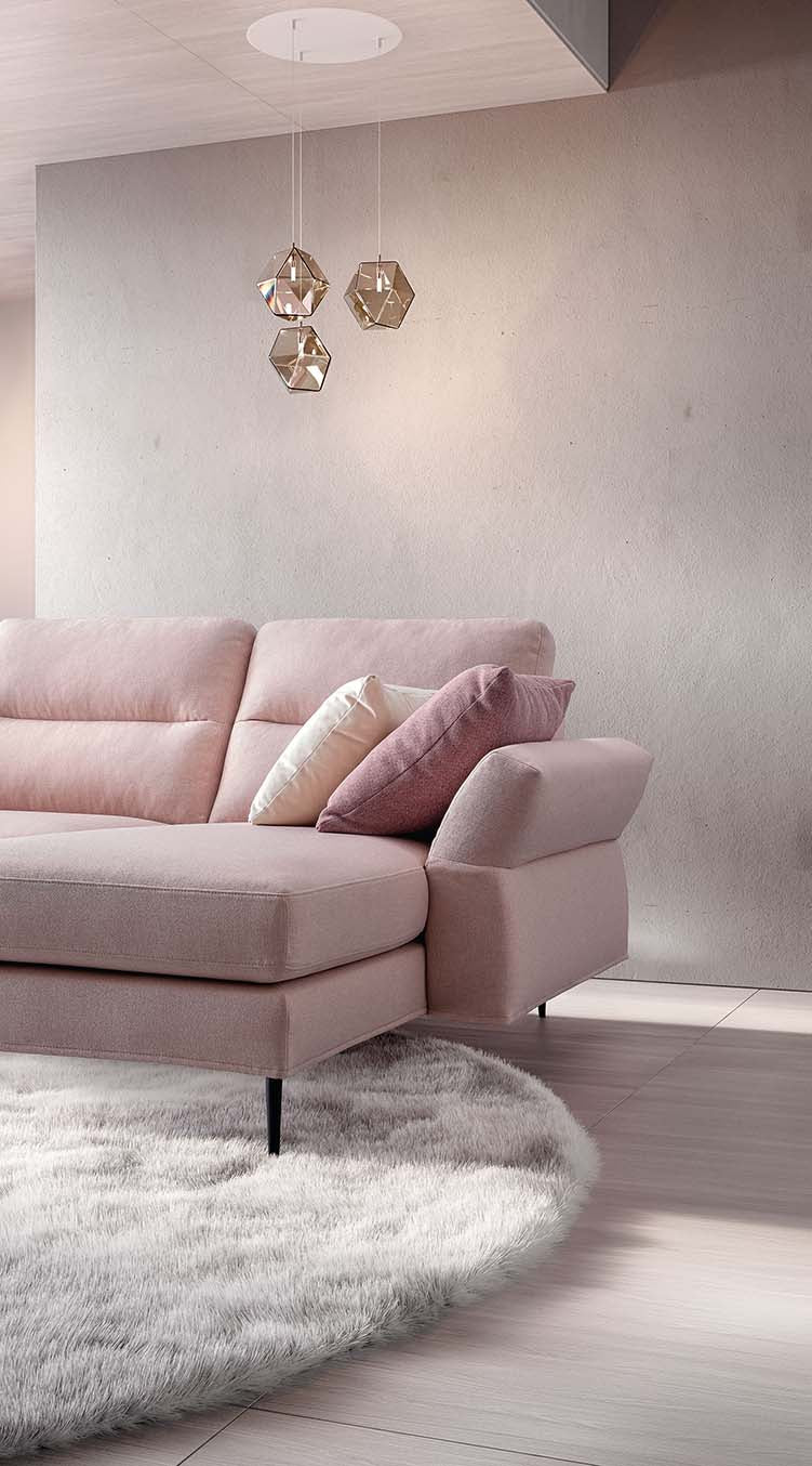 Canapea THOAS,material CARACAS 016,parte fixa cu 3 locuri si puf