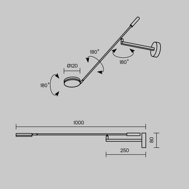 Aplica de perete Maytoni Fad ,MOD070WL-L6B3K